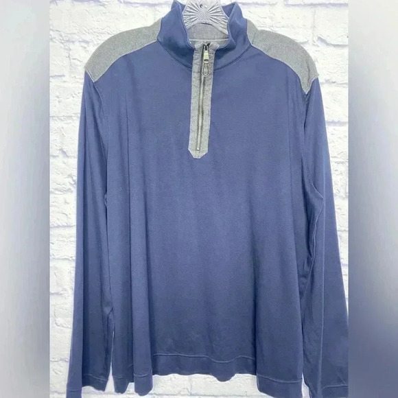 Banana Republic Luxury Touch Men’s Blue Half Zip Pullover Sweatshirt - Picture 3 of 6